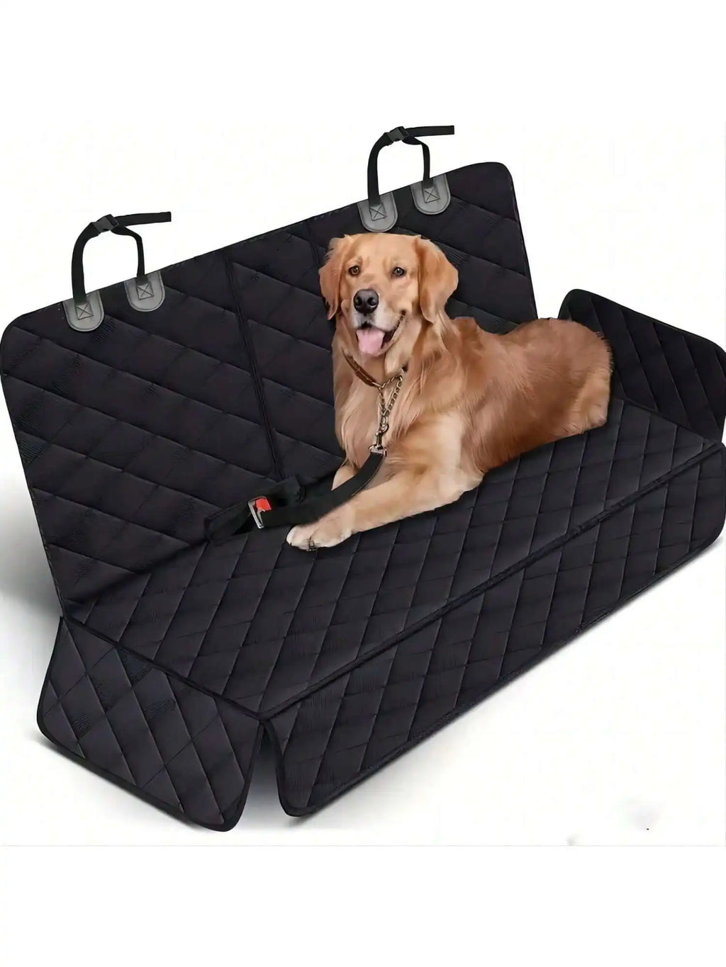 Waterproof Dog Car Seat Cover — Back Seat Protector with Armrest & Anchor Straps