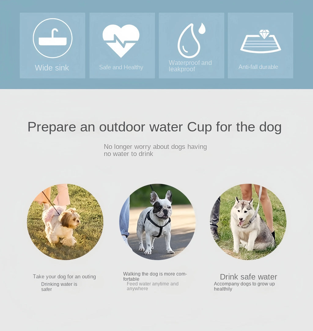 2-in-1 Portable Dog Water Bottle with Food Storage — Travel Pet Feeder