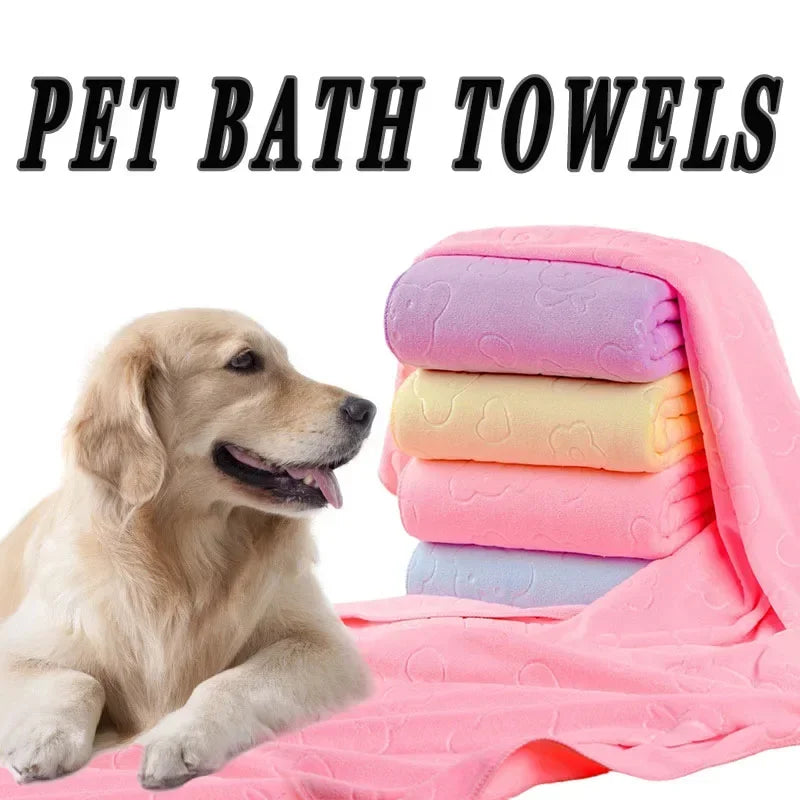 Quick-Dry Pet Bath Towel — Soft Absorbent Microfiber Towel for Dogs & Cats