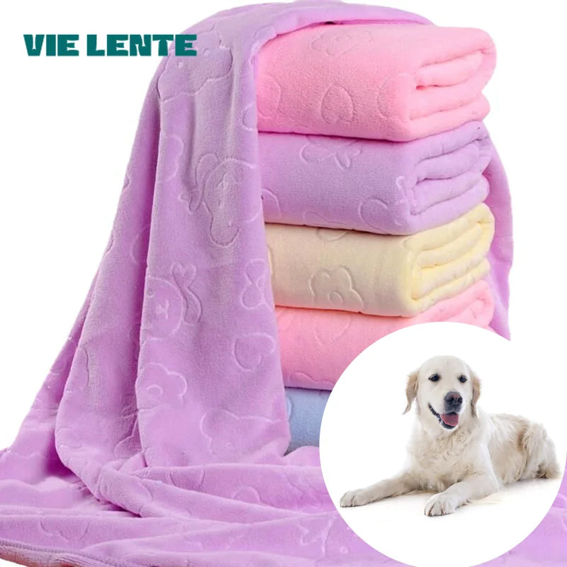 Quick-Dry Pet Bath Towel — Soft Absorbent Microfiber Towel for Dogs & Cats