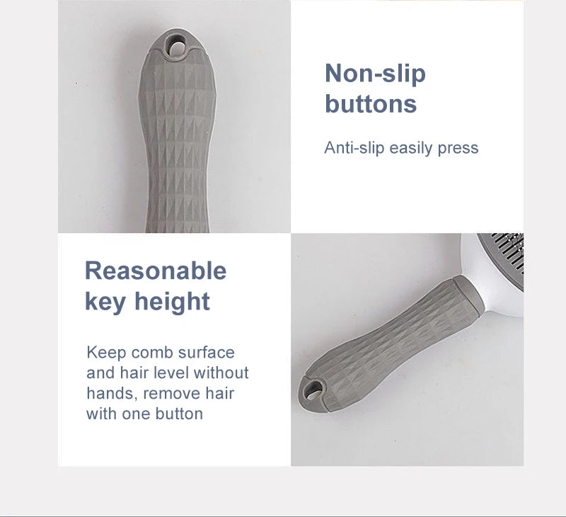 Self-Cleaning Pet Grooming Brush — Dog & Cat Hair Remover with Massage Pins