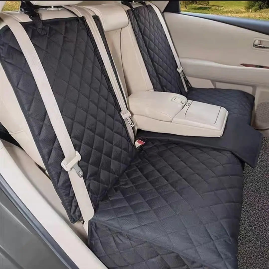 Waterproof Dog Car Seat Cover — Back Seat Protector with Armrest & Anchor Straps