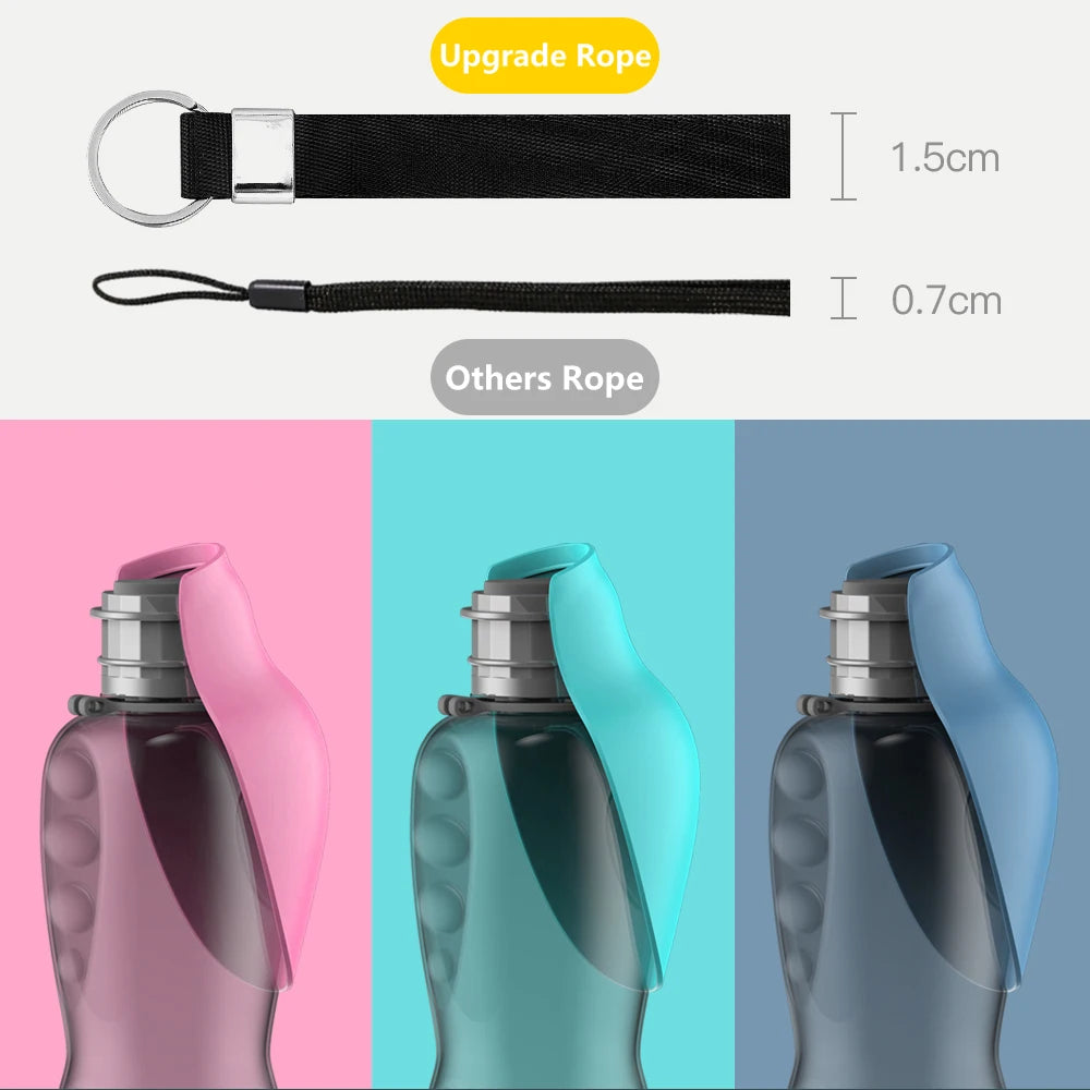 800ml Portable Dog Water Bottle — Travel Drinking Bowl for Dogs & Cats