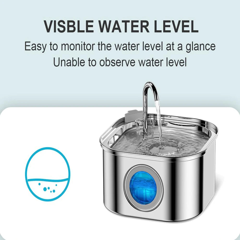 Automatic Pet Water Fountain — 2.2L Stainless Steel Dog & Cat Water Dispenser | CoolPaws