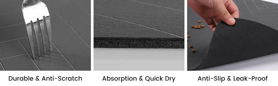 Pet Feeding Mat — Waterproof & Quick-Dry Food Bowl Mat for Dogs & Cats
