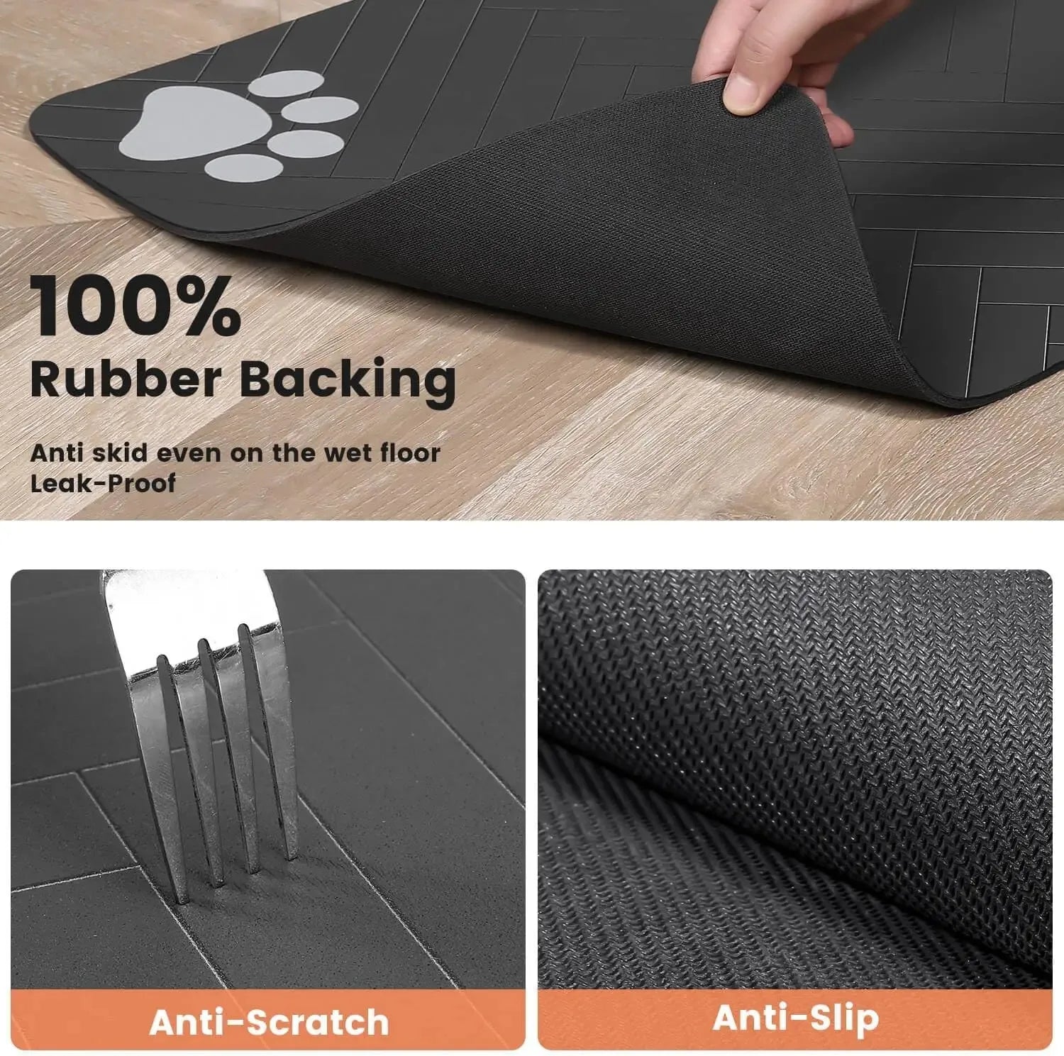 Pet Feeding Mat — Waterproof & Quick-Dry Food Bowl Mat for Dogs & Cats