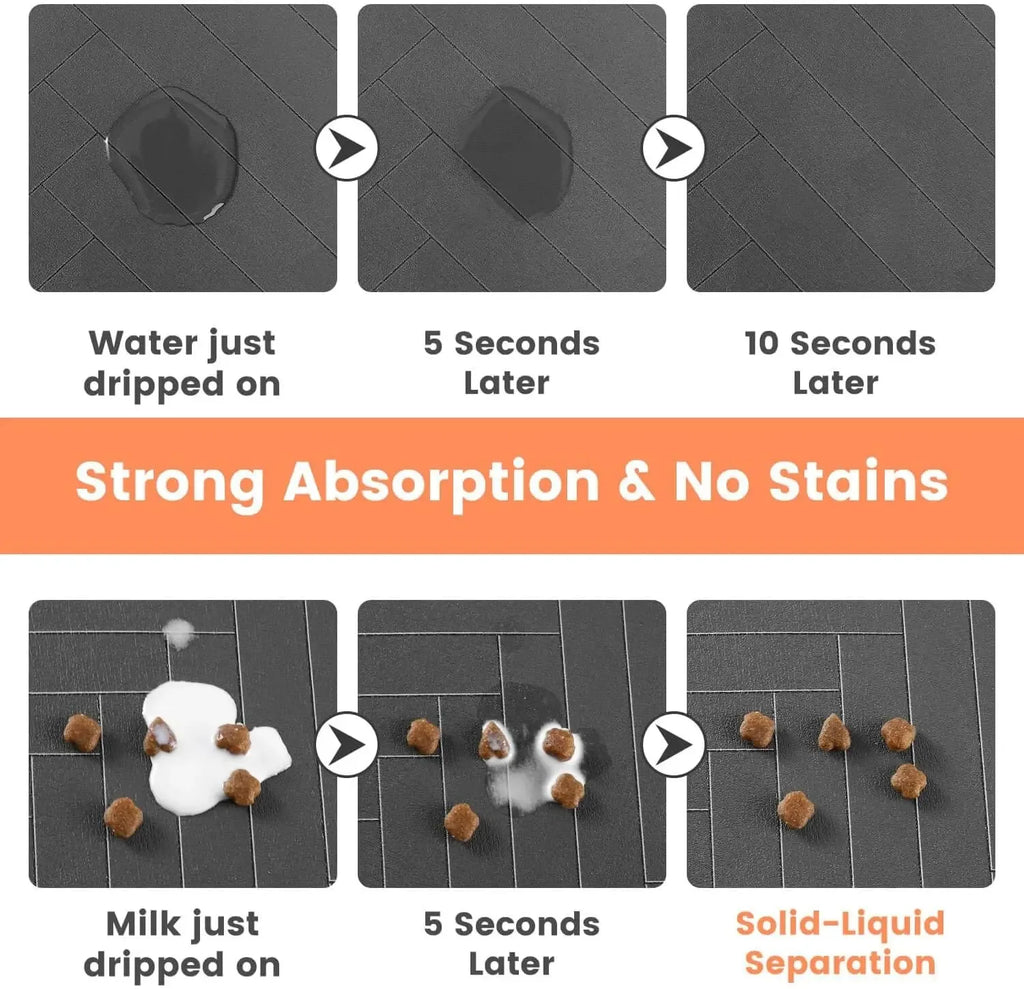 Pet Feeding Mat — Waterproof & Quick-Dry Food Bowl Mat for Dogs & Cats