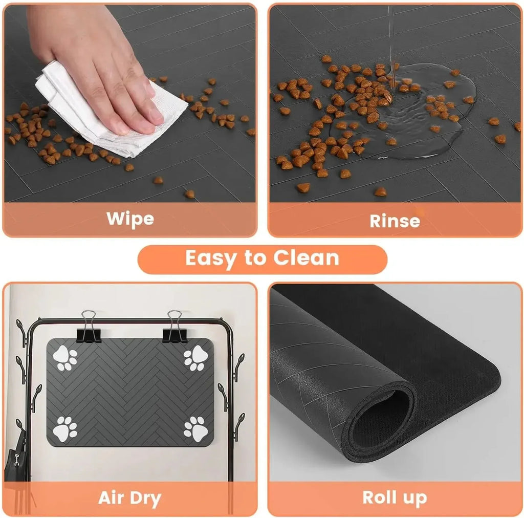 Pet Feeding Mat — Waterproof & Quick-Dry Food Bowl Mat for Dogs & Cats