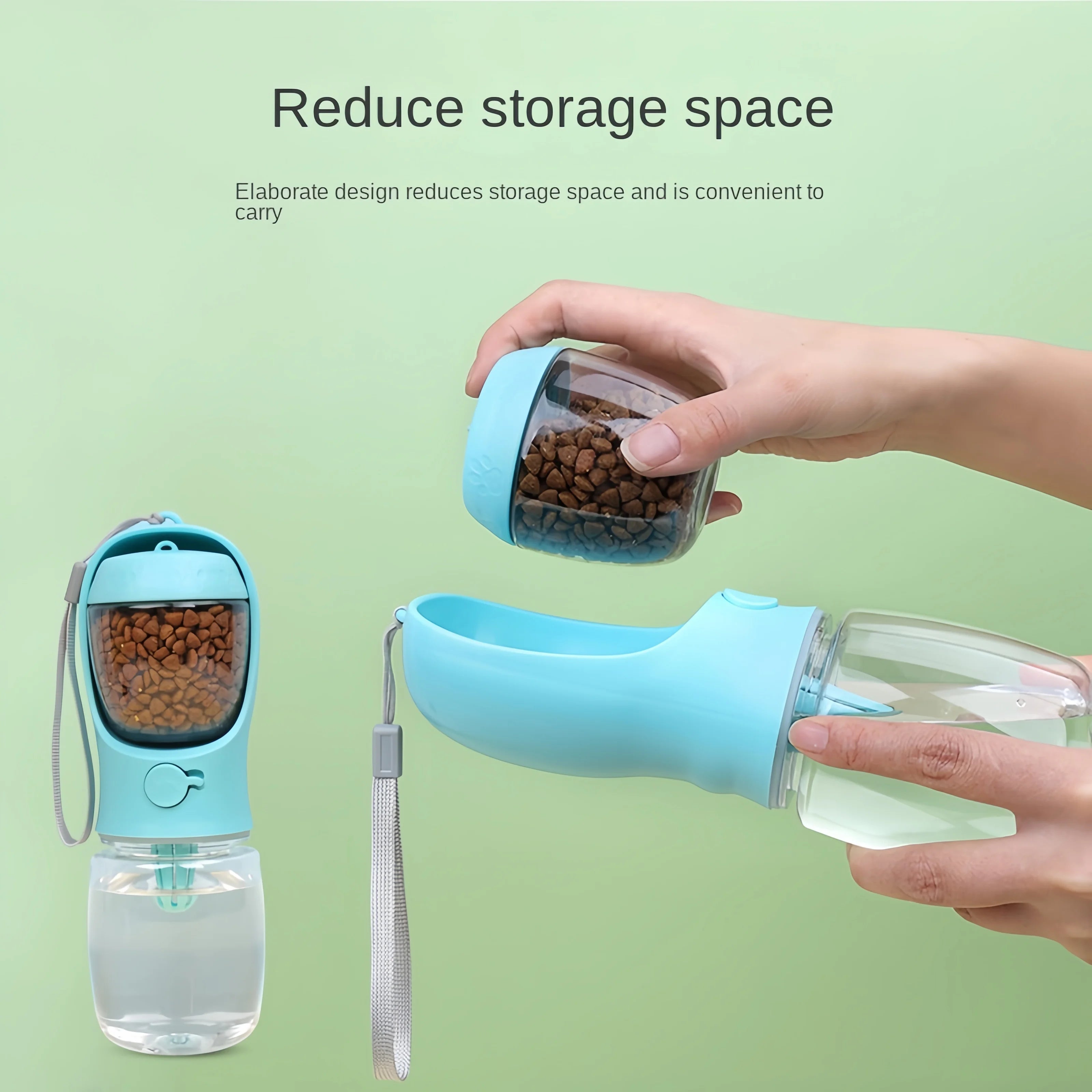 2-in-1 Portable Dog Water Bottle with Food Storage — Travel Pet Feeder