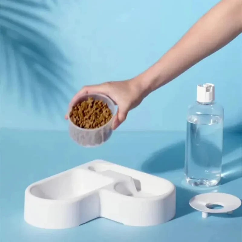 2-in-1 Automatic Pet Water & Food Bowl — Self-Refilling Dog & Cat Feeder