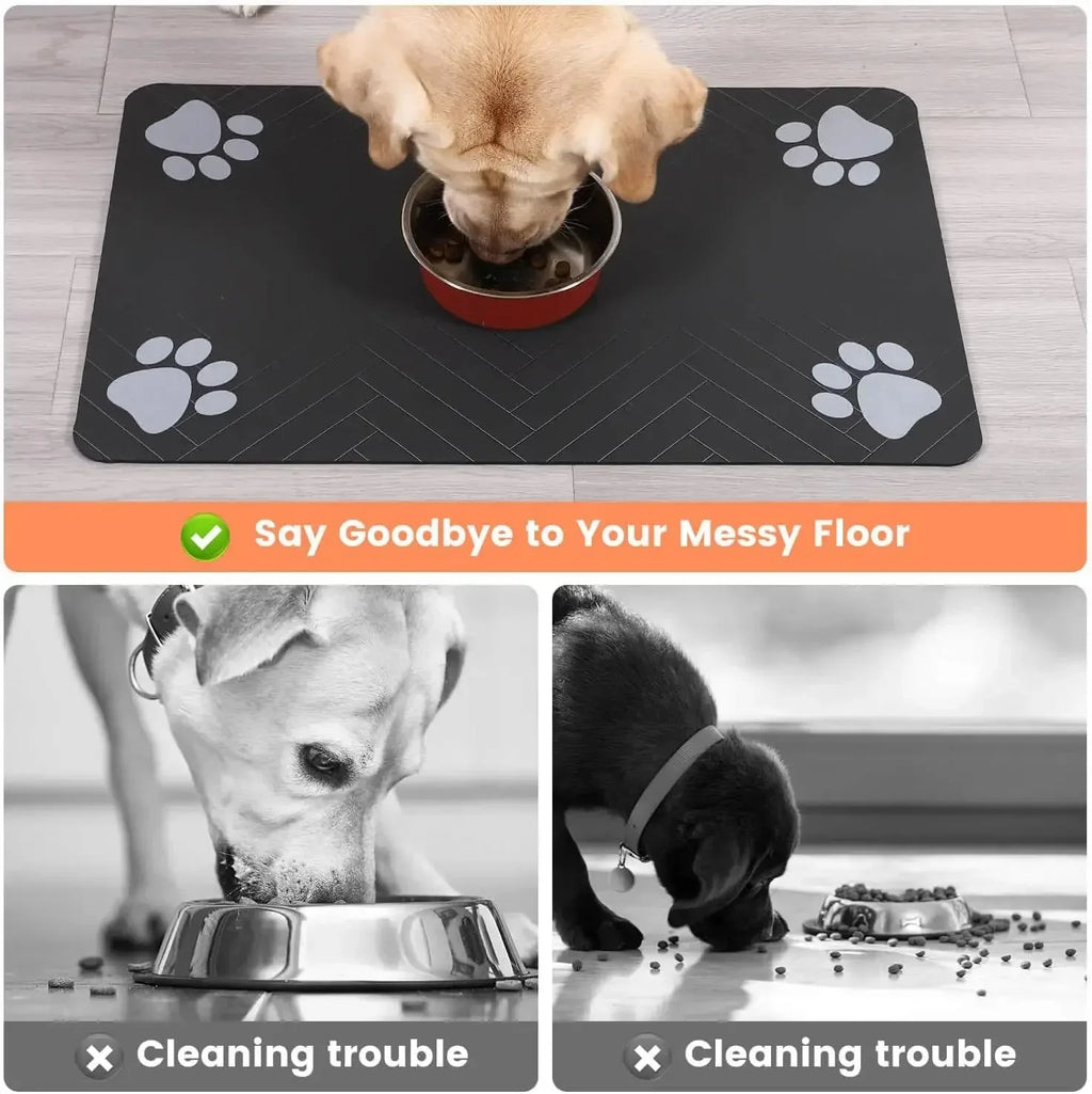 Pet Feeding Mat — Waterproof & Quick-Dry Food Bowl Mat for Dogs & Cats