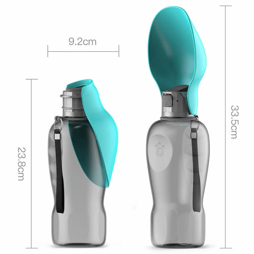 800ml Portable Dog Water Bottle — Travel Drinking Bowl for Dogs & Cats