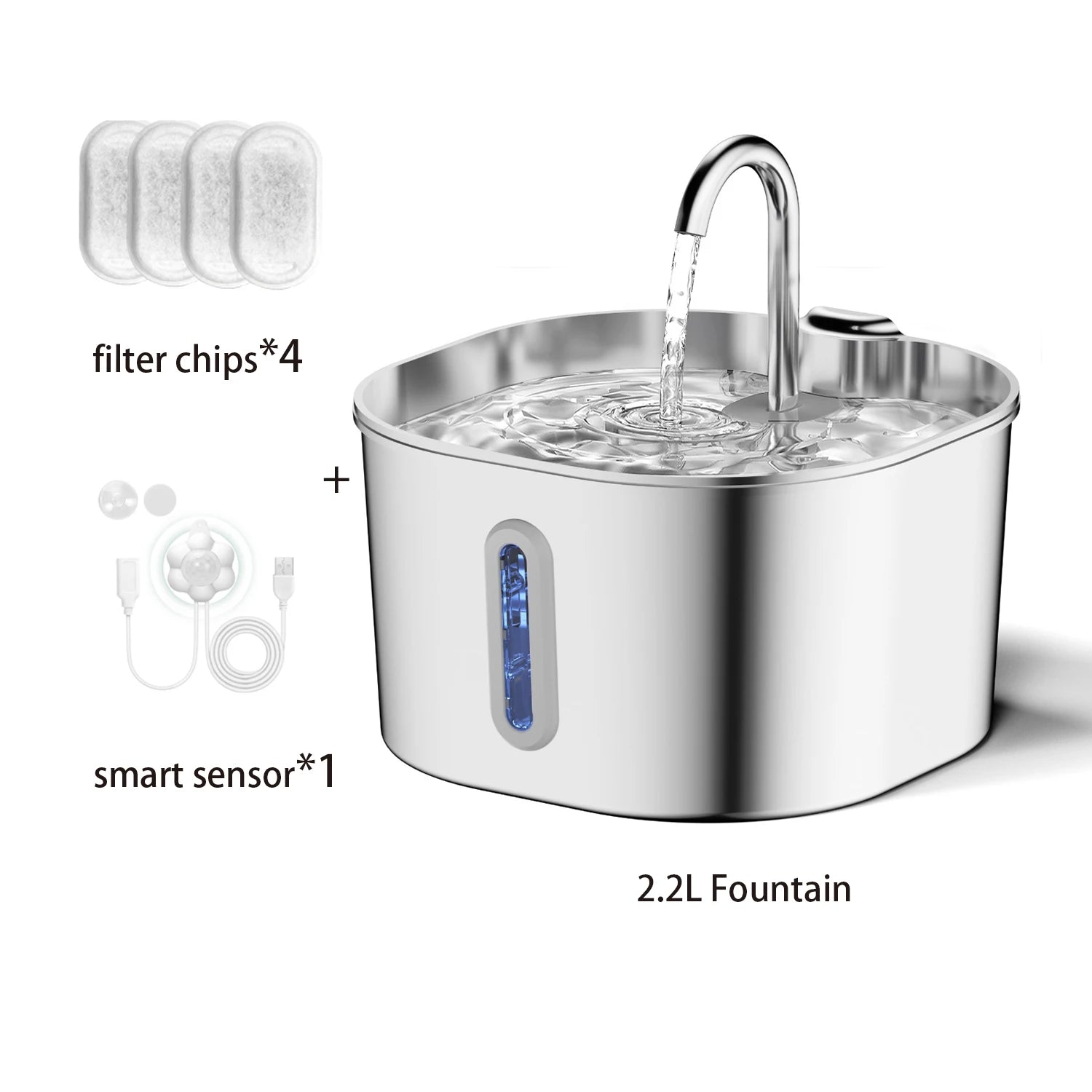 Automatic Pet Water Fountain — 2.2L Stainless Steel Dog & Cat Water Dispenser | CoolPaws