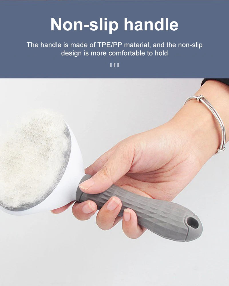 Self-Cleaning Pet Grooming Brush — Dog & Cat Hair Remover with Massage Pins