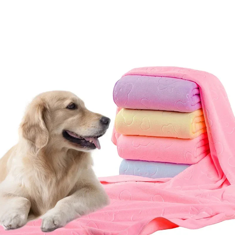 Quick-Dry Pet Bath Towel — Soft Absorbent Microfiber Towel for Dogs & Cats