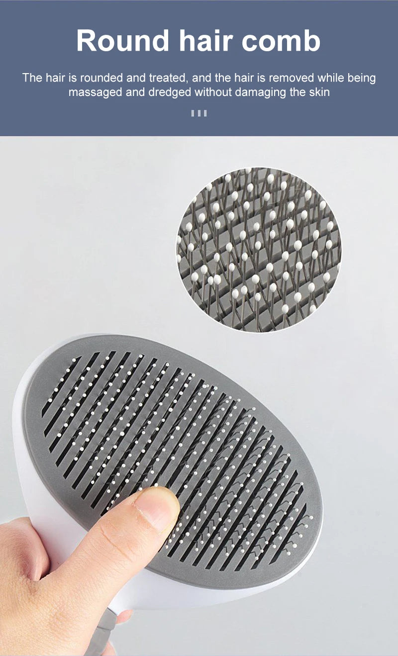 Self-Cleaning Pet Grooming Brush — Dog & Cat Hair Remover with Massage Pins