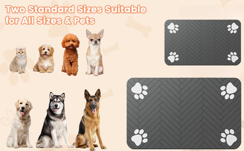 Pet Feeding Mat — Waterproof & Quick-Dry Food Bowl Mat for Dogs & Cats