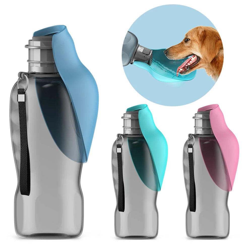 800ml Portable Dog Water Bottle — Travel Drinking Bowl for Dogs & Cats