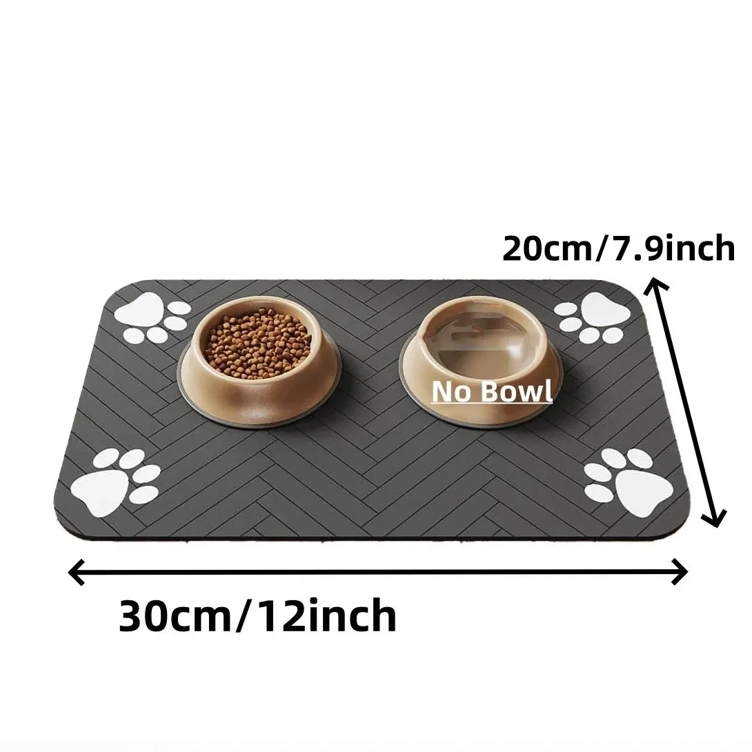 Pet Feeding Mat — Waterproof & Quick-Dry Food Bowl Mat for Dogs & Cats