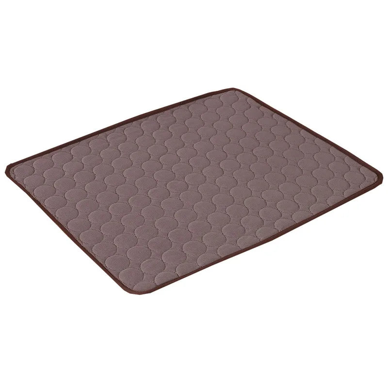 CoolPaws self-cooling mat for dogs and cats - brown - large size flat lay product photo