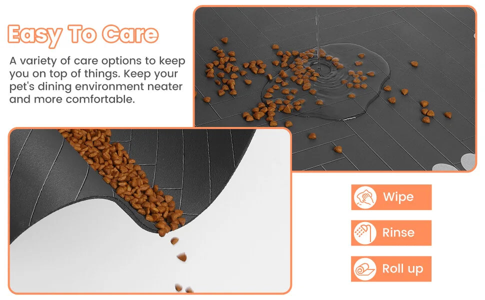 Pet Feeding Mat — Waterproof & Quick-Dry Food Bowl Mat for Dogs & Cats